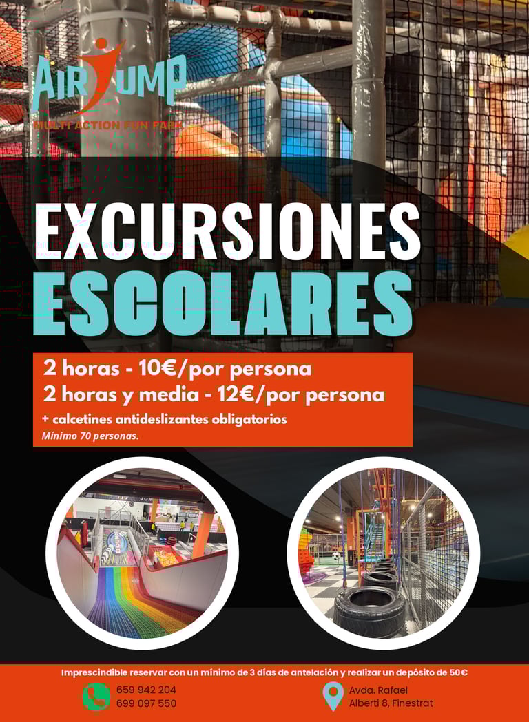 Precio excusiones  escolares Benidorm