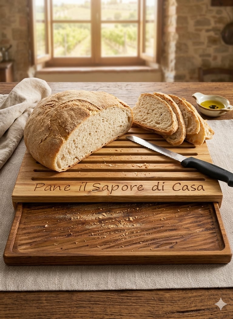Tagliere per il pane con cassetto