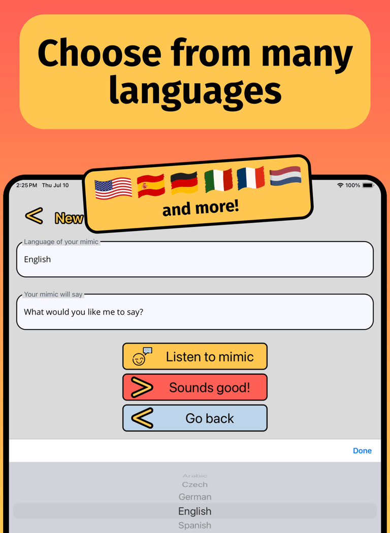 Choose from many languages