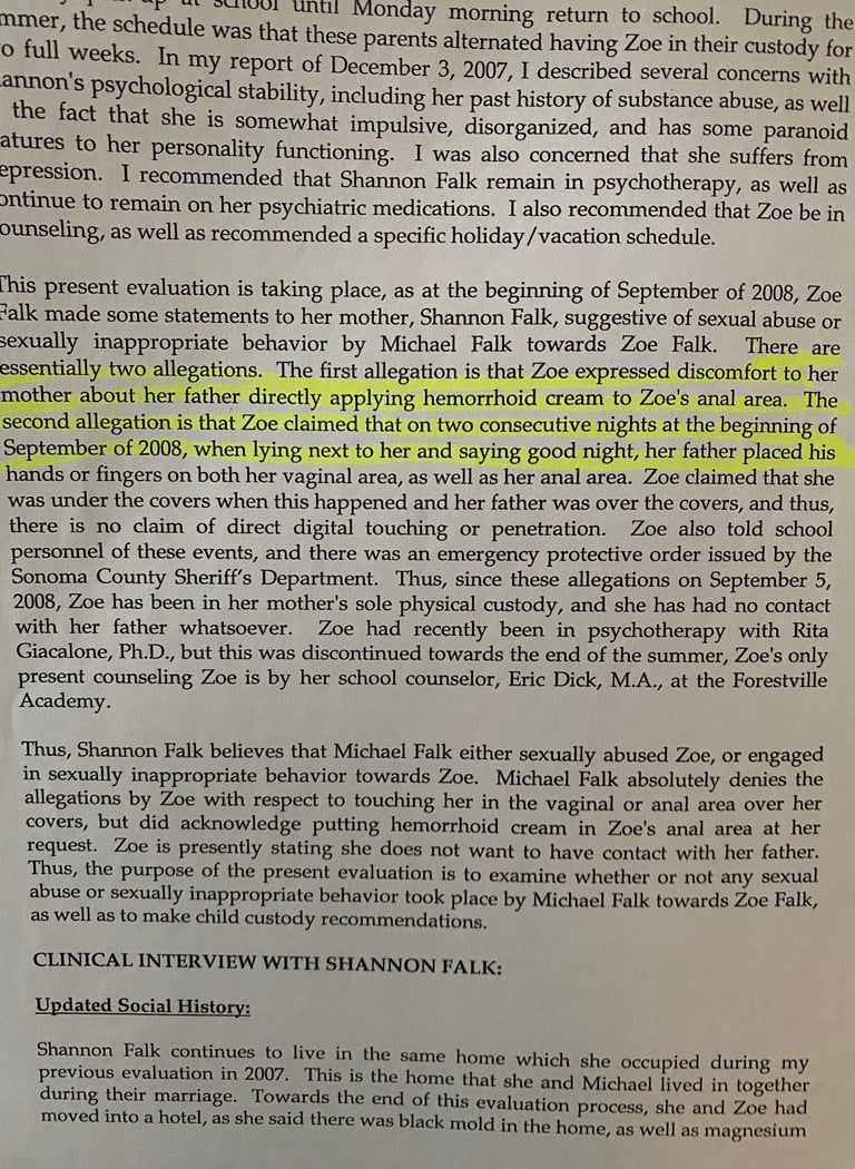 Zoe Falk's Sexual assault by Michael Falk