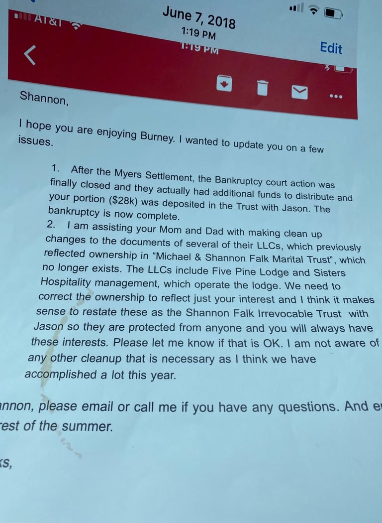 Brian Witt manipulating Trustee Wirum