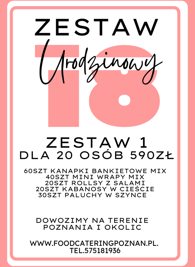 CATERING NA OSIEMNASTE URODZINY