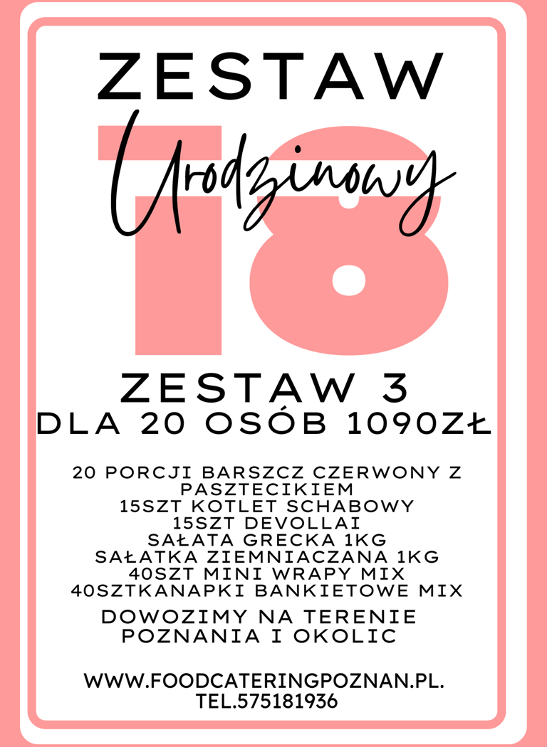 CATERING NA OSIEMNASTE URODZINY