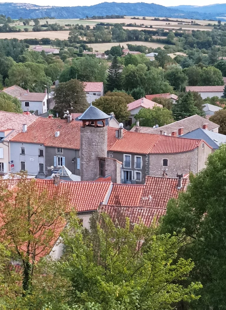 To the left the old village