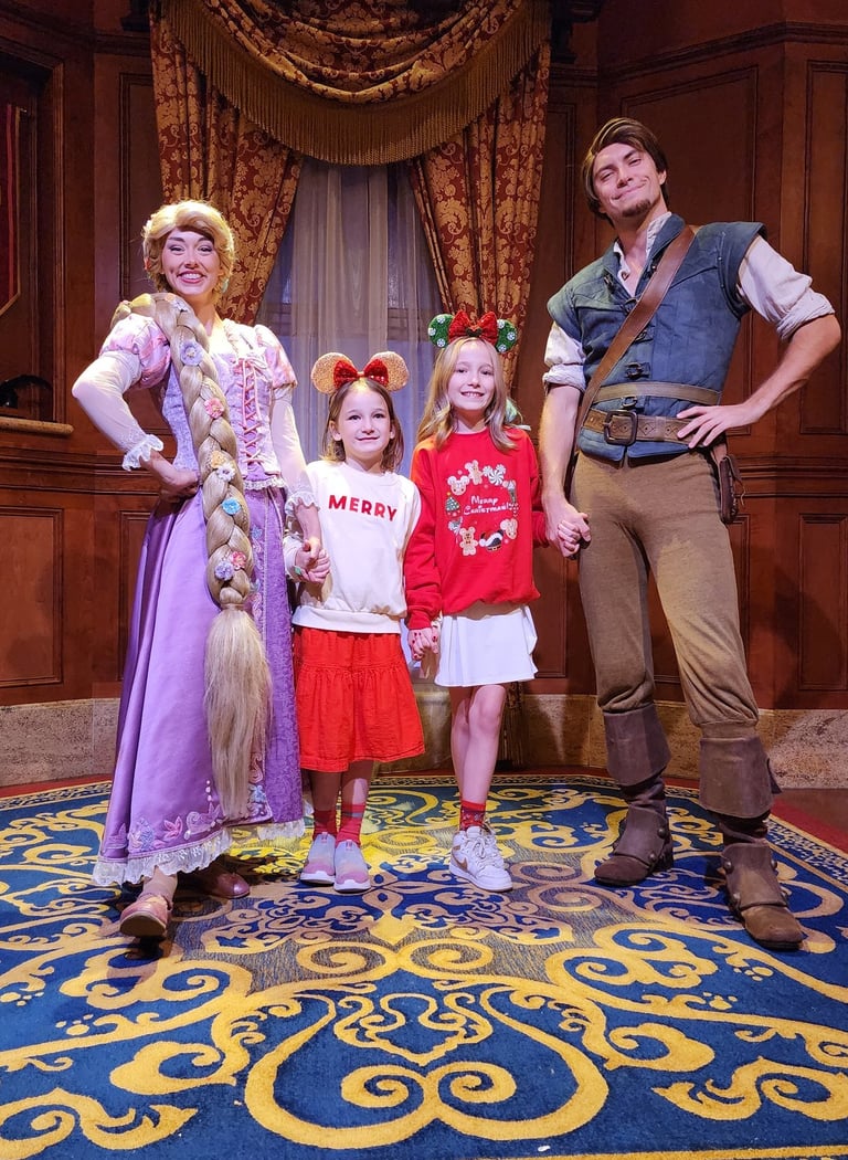 Kids at a character Meet and Greet at Disney World