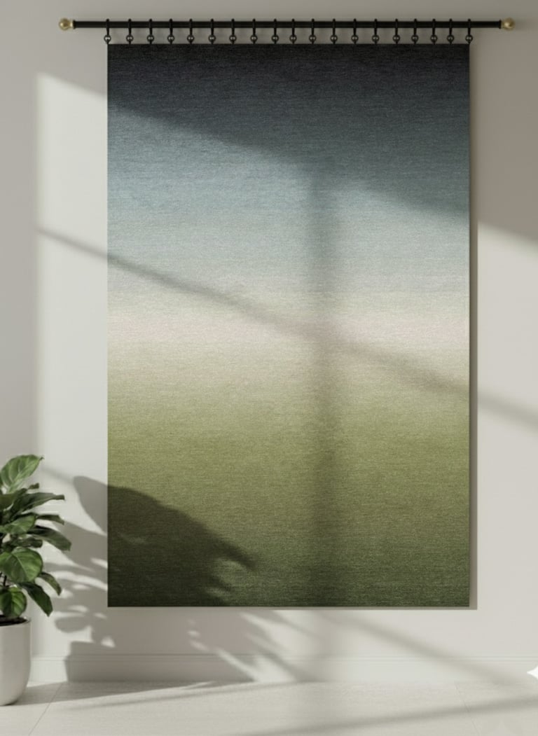 Custom bespoke handmade Gradient wall-hanging rugs, hand-knotted with high-quality Tibetan wool