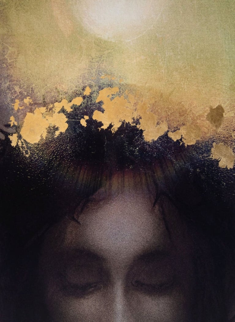 Faith inspired art Son of God by Martin Osner, symbolic portrait of Christ with golden light and spiritual presence