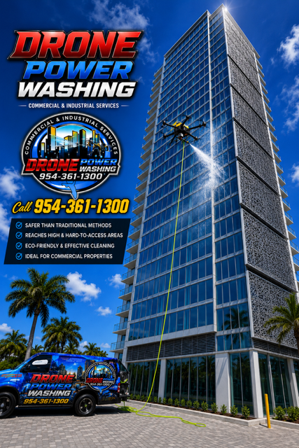 drone window cleaning Fort Lauderdale, Miami & West Palm Beach