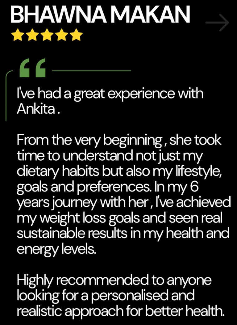 Client Review - PCOS & PCOD Diet Consultation | Best Dietician in Delhi NCR – Ankita Sehgal