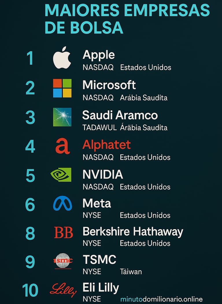Imagem que representa as maiores empresas da bolsa de valores