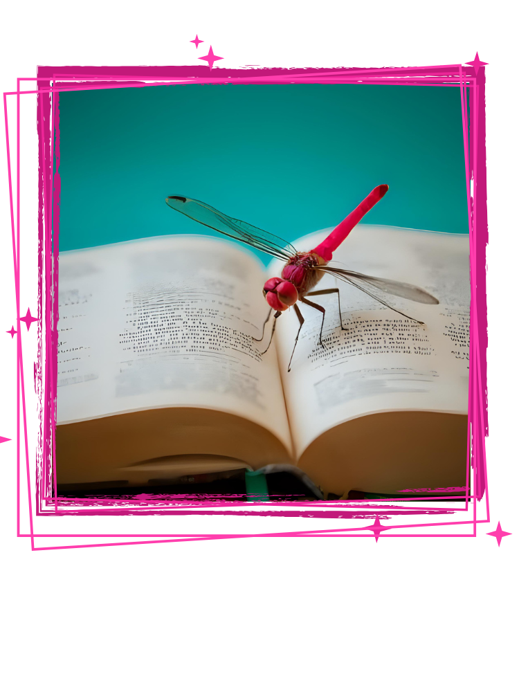 A dragonfly rests on a bible on the About page for KingdomCOMM
