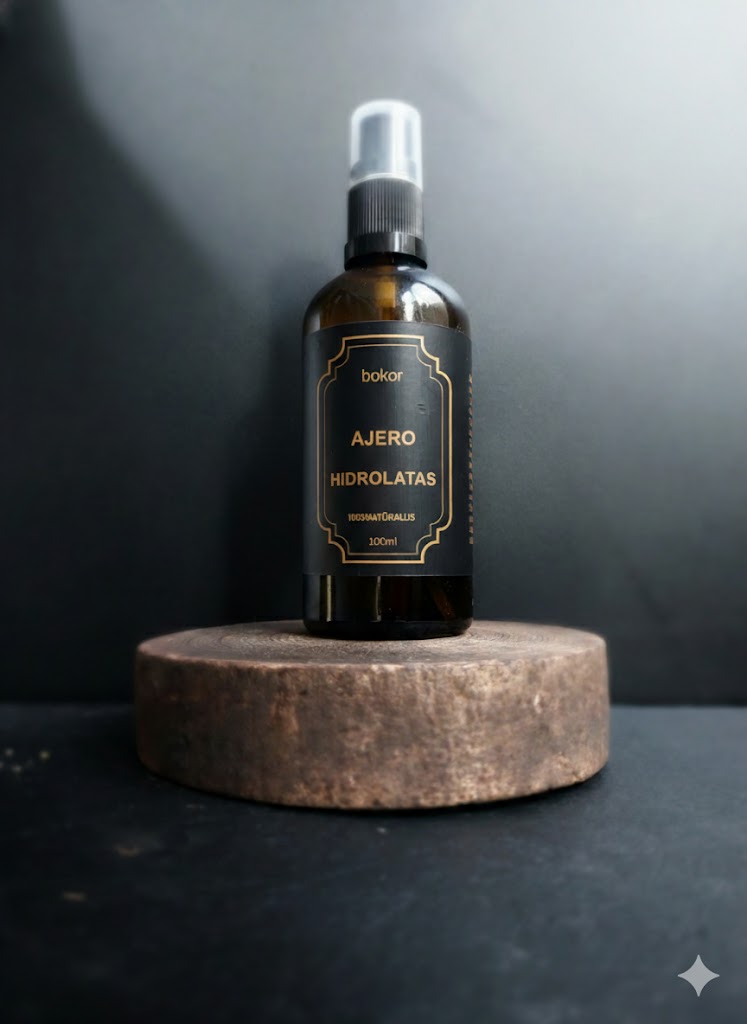 AJERO HIDROLATAS TONIKAS NATURALI KOSMETIKA ODA PLAUKAI hidrolatai hidrosol blizga hear 