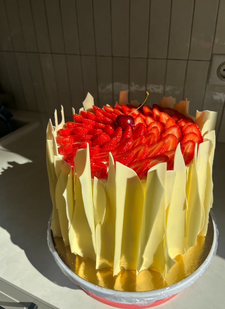 Fraisier chocolat blanc grand