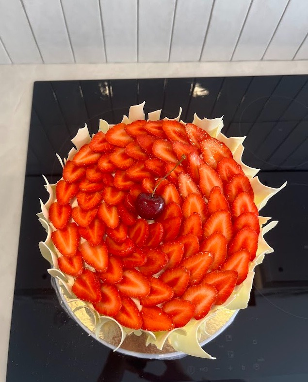 Fraisier chocolat blanc grand