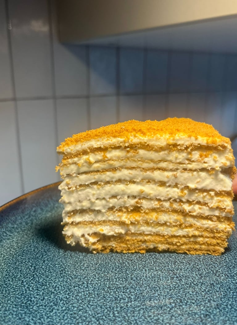 Gâteau au miel - une part