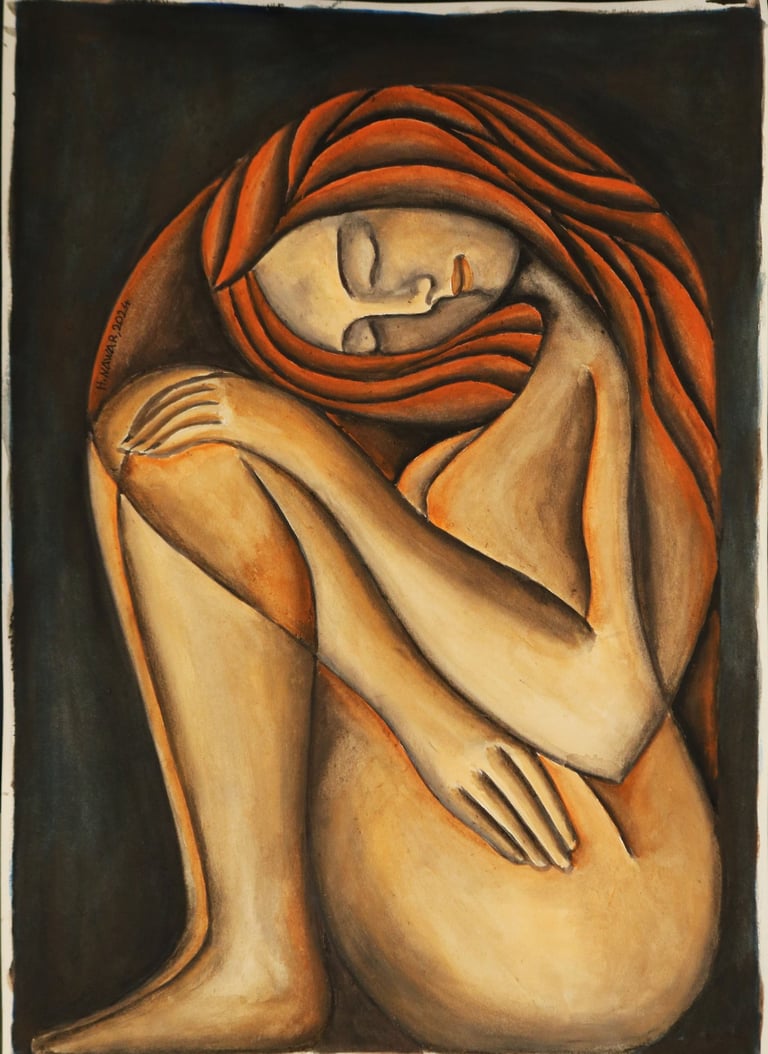 Red-Haired, Watercolour on Paper, 35 x 50 cm.