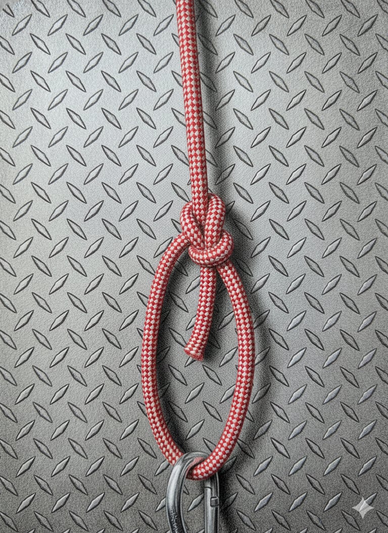 Bowline Knot tied in marine-grade rope
