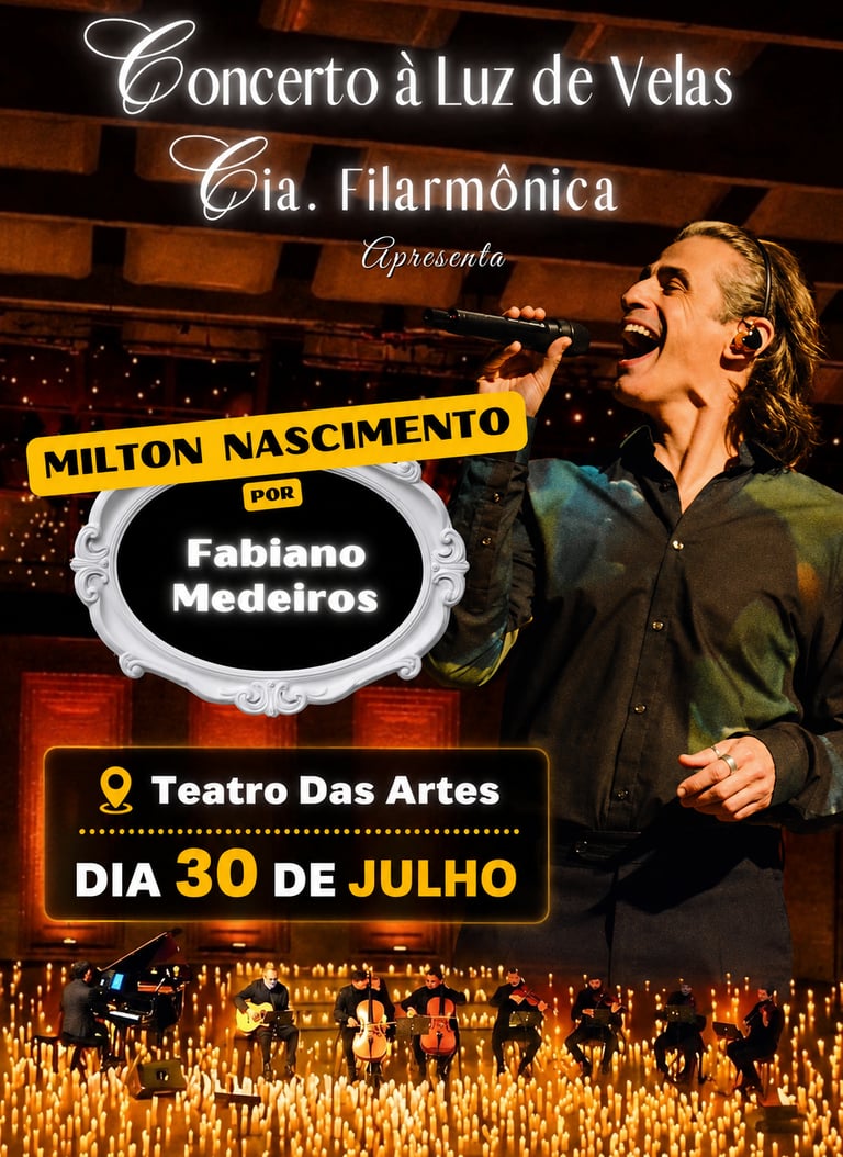 Concerto à luz de Velas com Fabiano Medeiros cantando Milton Nascimento e Clube Da Esquina.