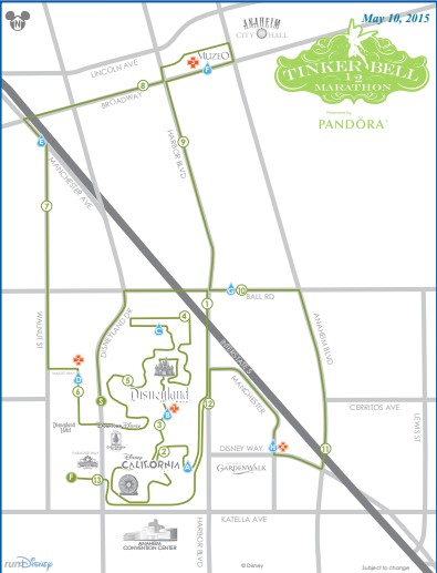 2015 runDisney Tinker Bell Half Marathon Course Map