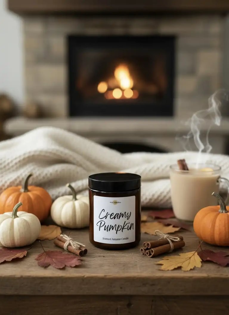 pumpkin candle for a cosy season