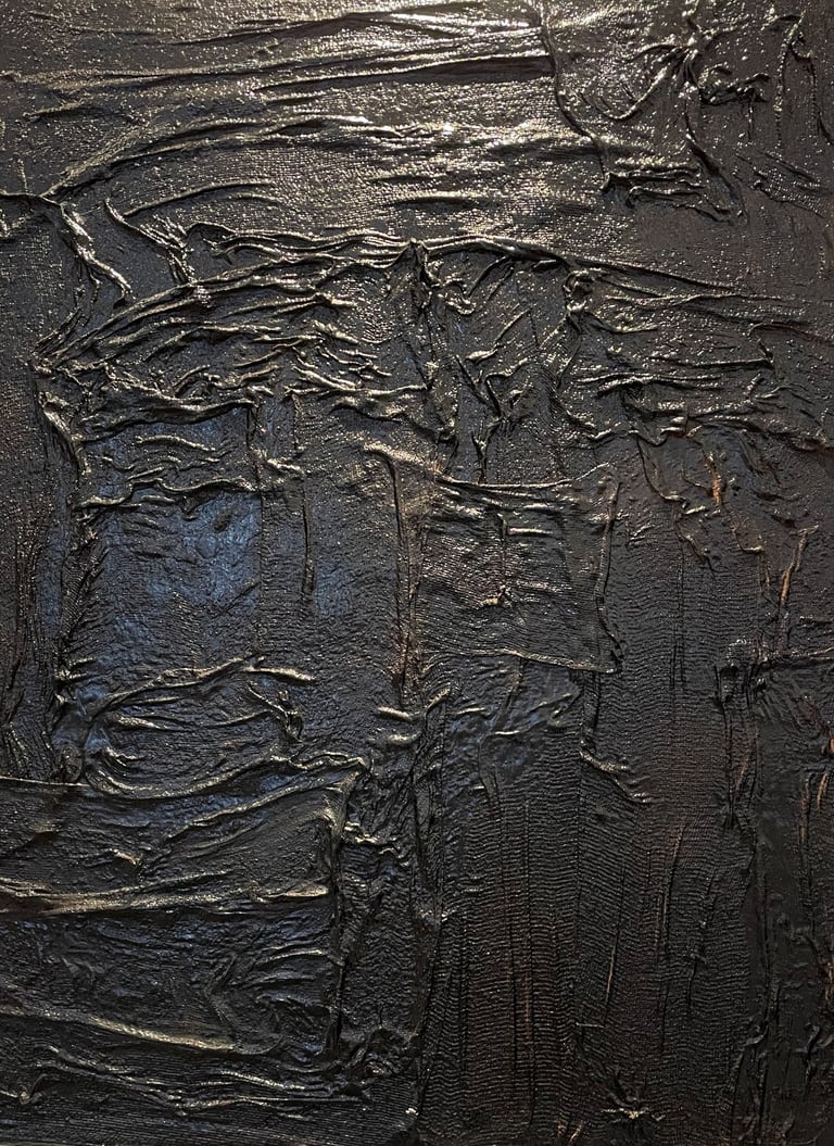 Marée noire - Tableau art abstrait - art contemporain - acrylique et plâtre sur toile