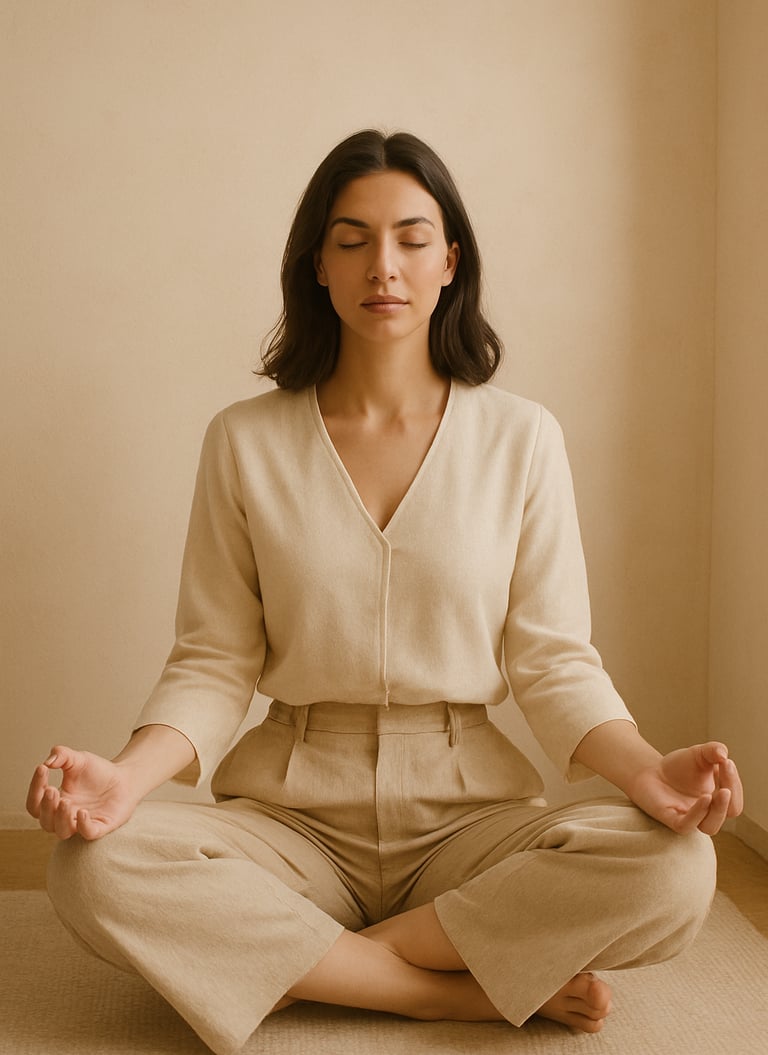 Mujer meditando, guía para meditar