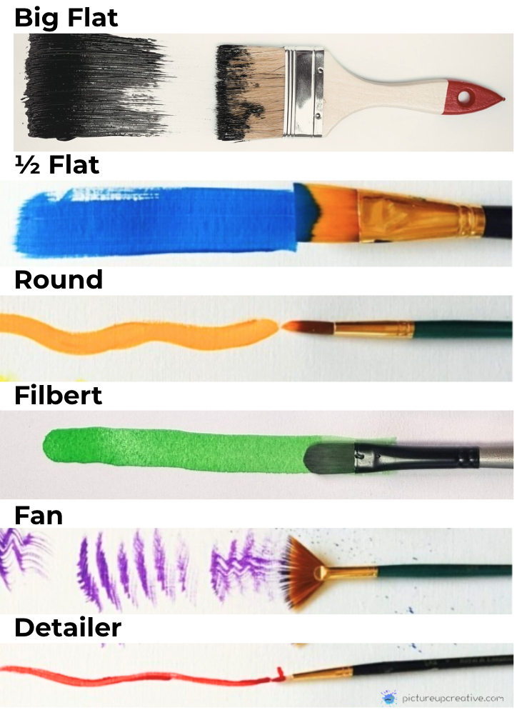 acrylic paint brushes