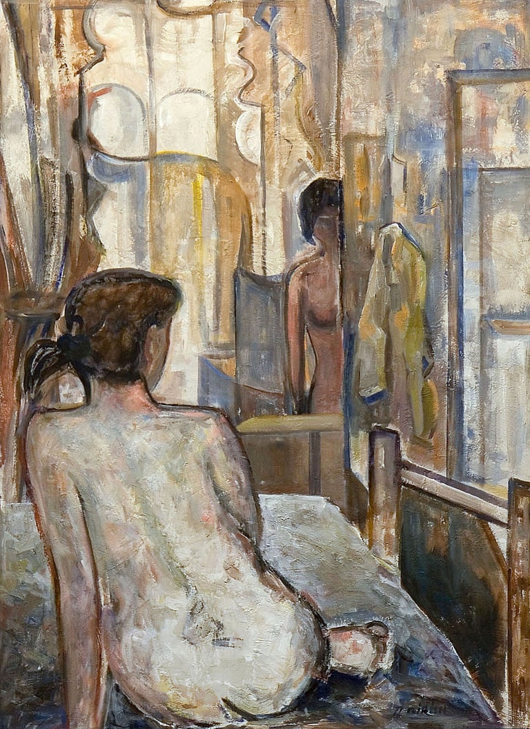 Desnudo de espalda, óleo lienzo artista pintor Argi Girón. Painter, artist, oil on canvas, art