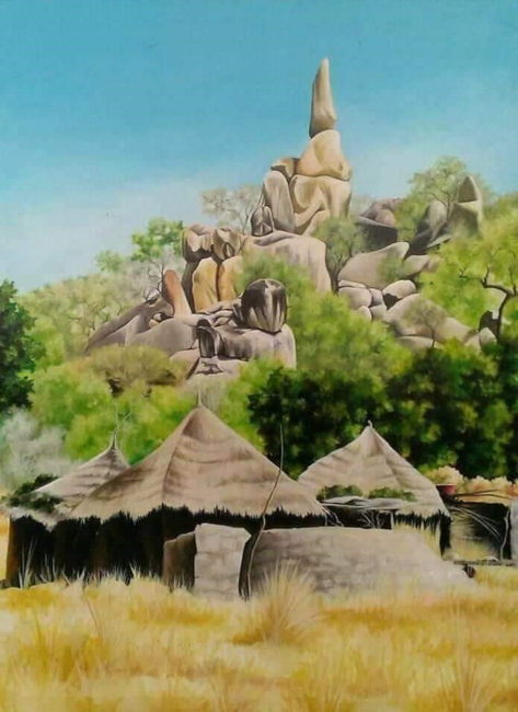 IRES Village pittoresque au pied d'une montagne