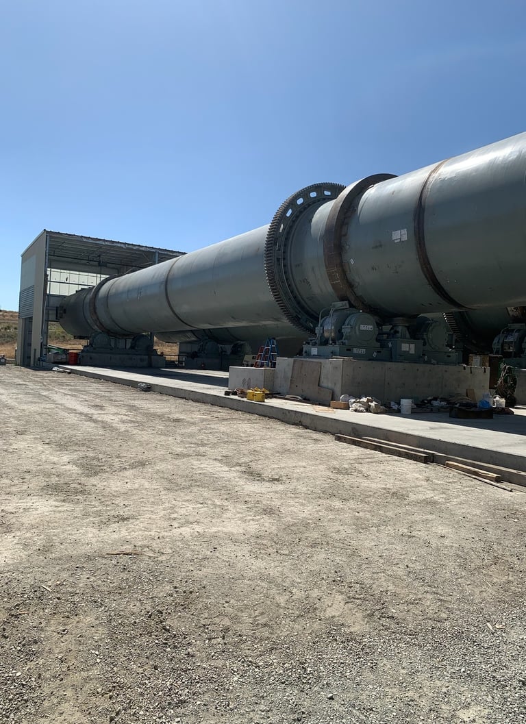 completed installation of rotating drum bioreactor