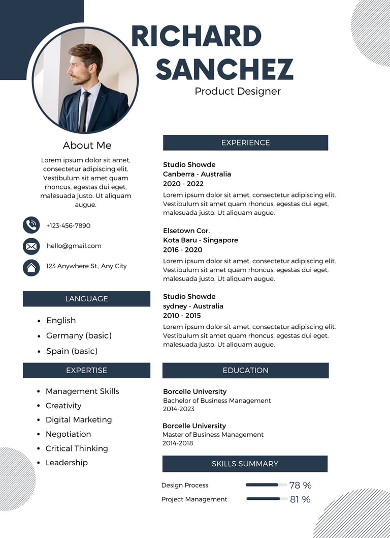 a professional resume template for a professional resume