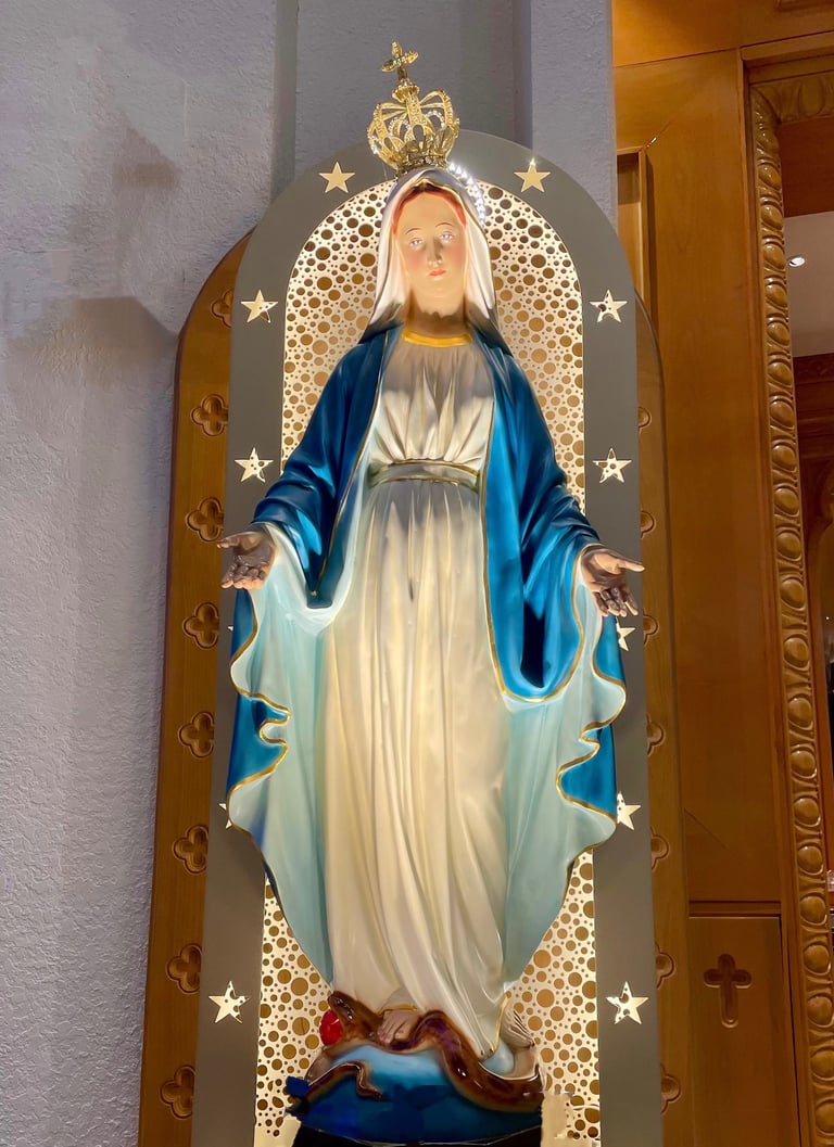 Mother Mary statue in the Church of Divine Mercy Singapore