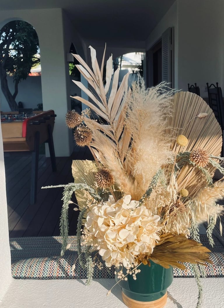 Déco maison fleurs séchées Réunion
