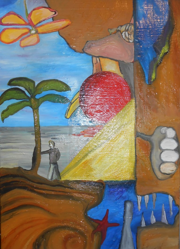 "La solitudine del mondo", oil on canvas. 