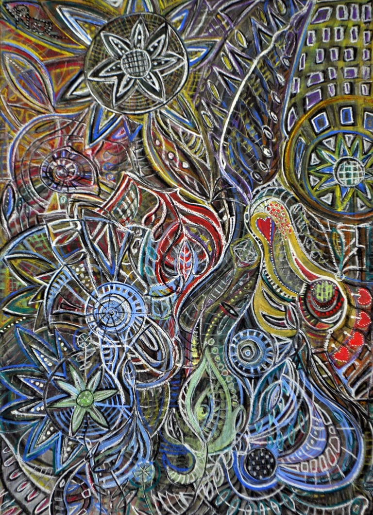 "Corn Flower" A Pastel Drawing by Artist Kristina Lee, 2014