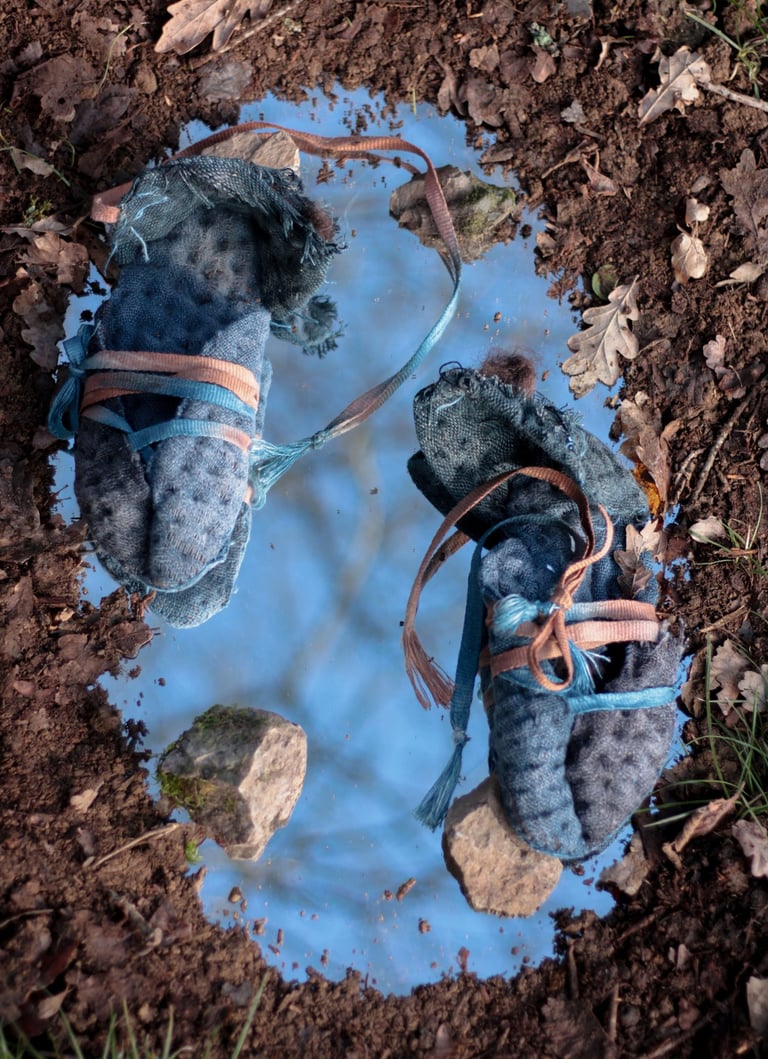 karine-nguyen-van-tham-la traversée-chaussures sculptées et incrustées de cailloux