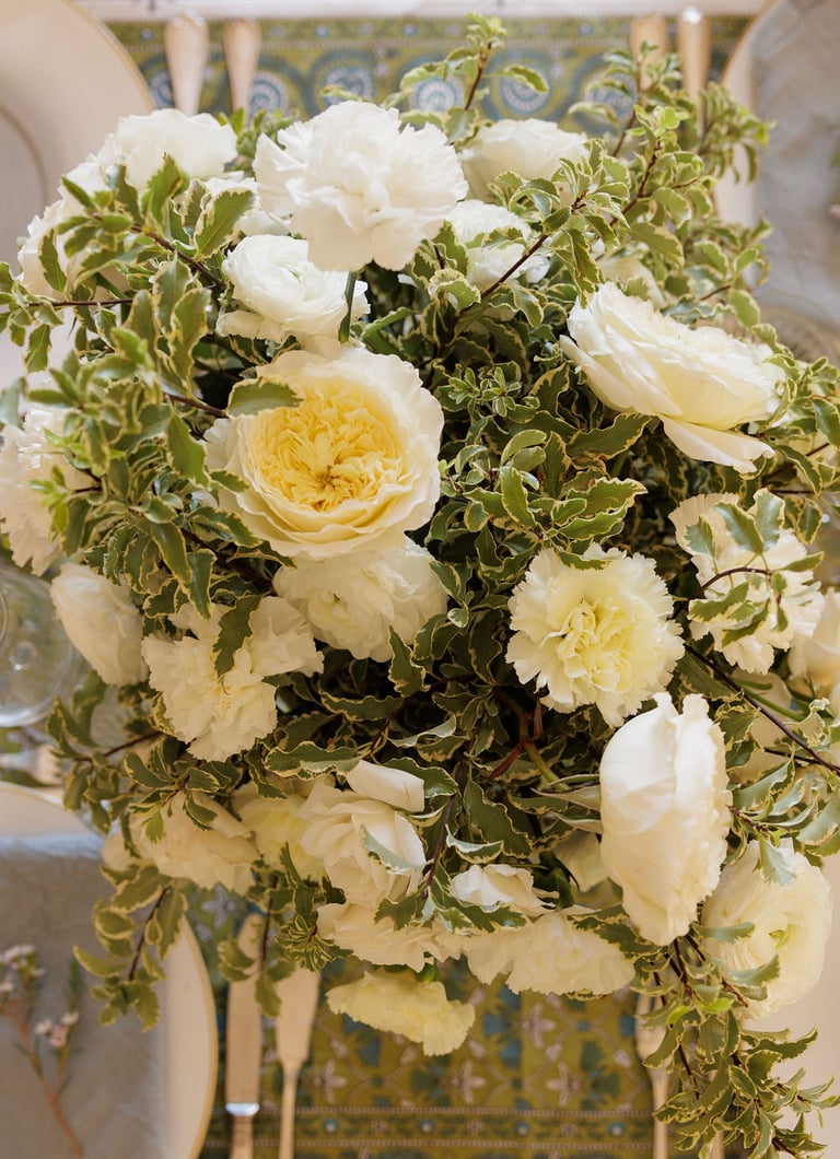 composition florale mariage blanc
