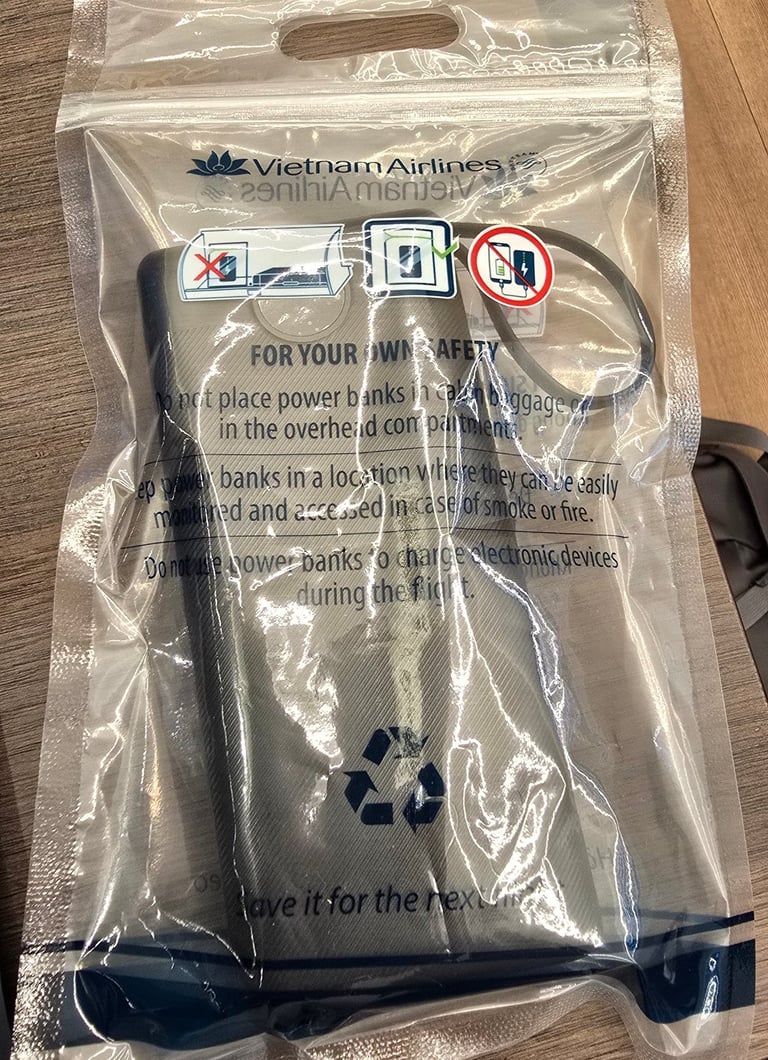 Il mio powerbank nel suo sacchetto protettivo.