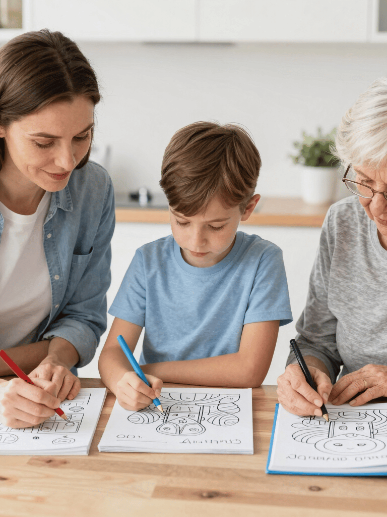 A vibrant puzzle spread out on a table, pieces forming a peaceful nature scene inviting focus and calm.