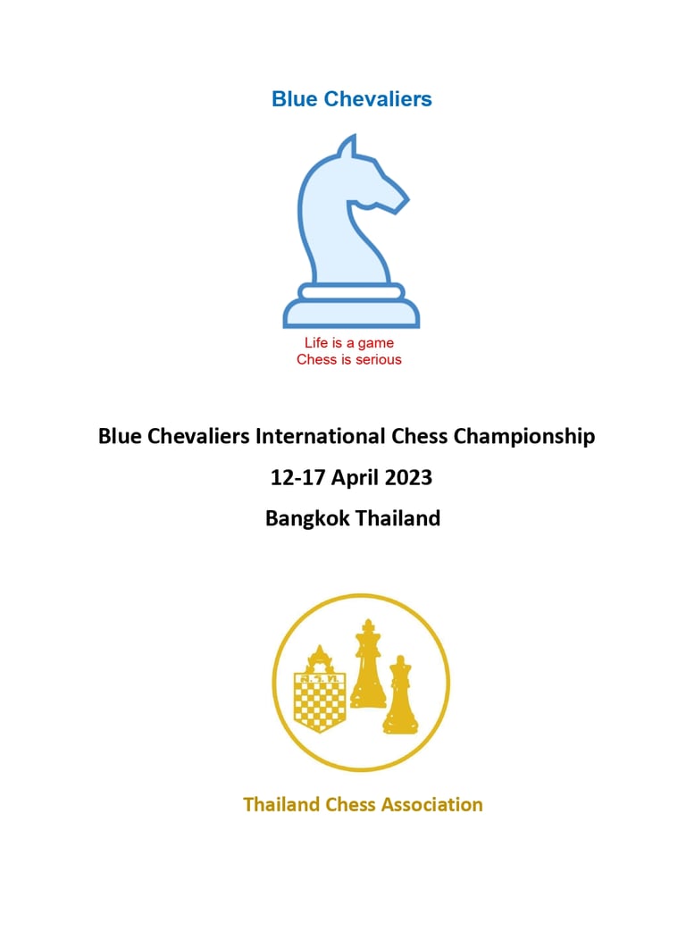 Blue Chevaliers International Championship in Bangkok. Peter Frost Chess. Blue Chevaliers. 