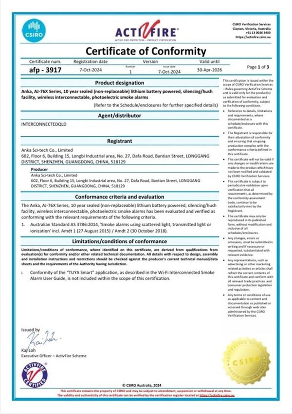 Smoke Alarm Certification