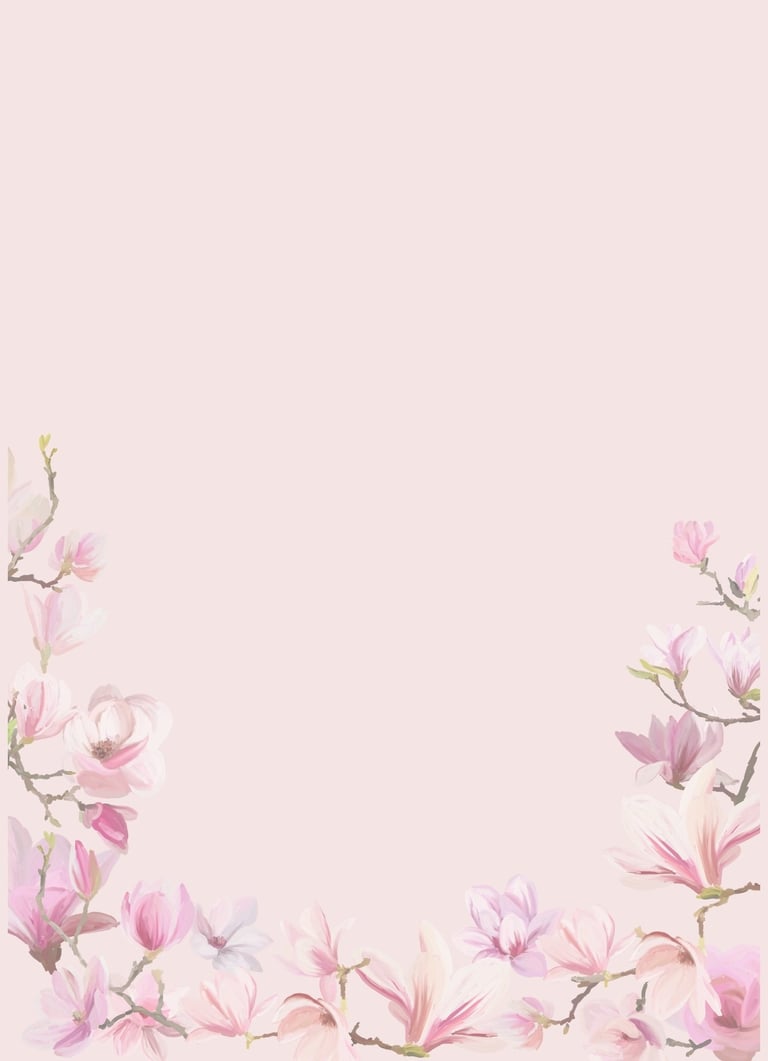 Free Pink FLoral Blank Invitattion or Greeting Card