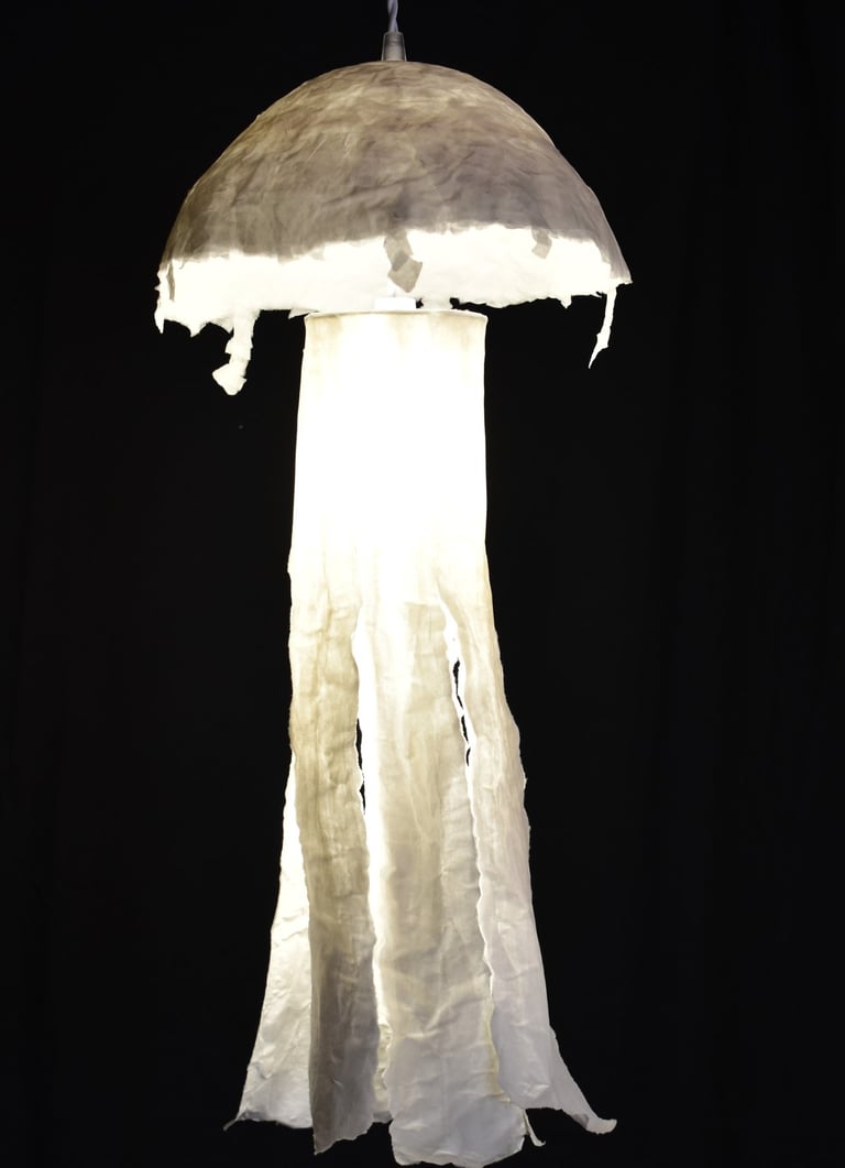 méduse suspension lumineuse papier sète