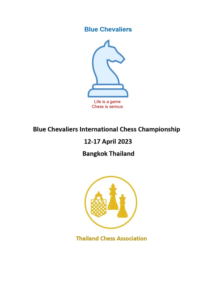 Blue Chevaliers International Championship in Bangkok. Peter Frost Chess. Blue Chevaliers. 