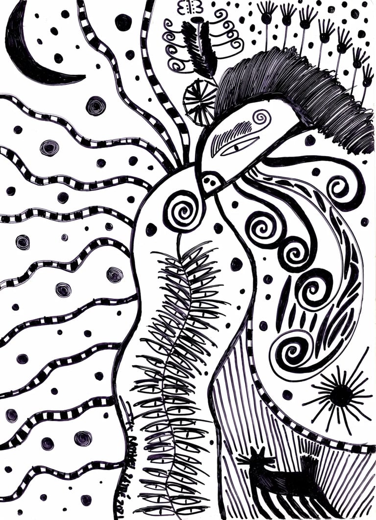 "A BLACK CAT LOOKING AT PICASSO" Artwork by Elkolor aka Raphael Pathe