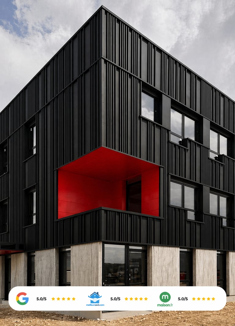 Bardage façade moderne noir – architecture contemporaine