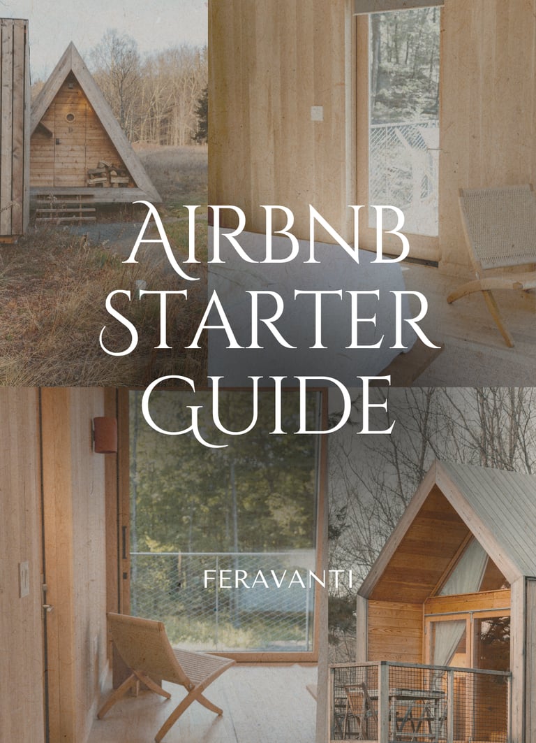 Digital Airbnb Starter Guide by FERAVANTI for beginners learning how to start an Airbnb.