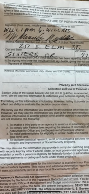 You lied to the Federal Government Bill Willitts and you signed your name