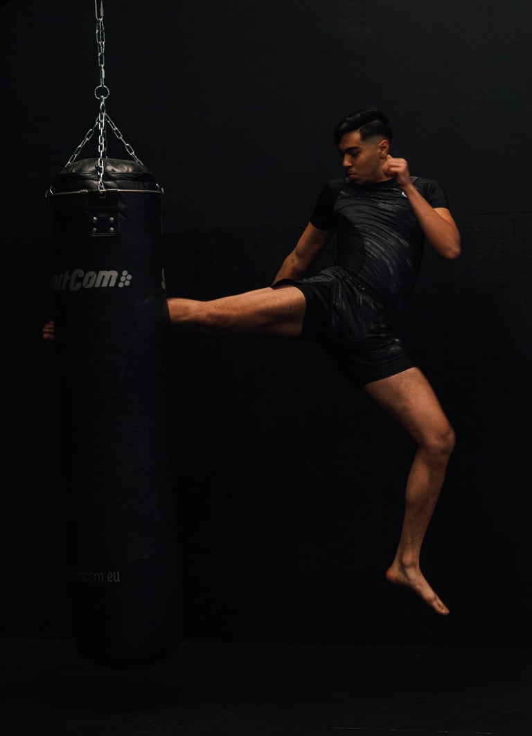 séance photo boxeur kick