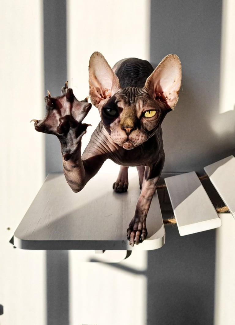 Sphynx qui tend la patte